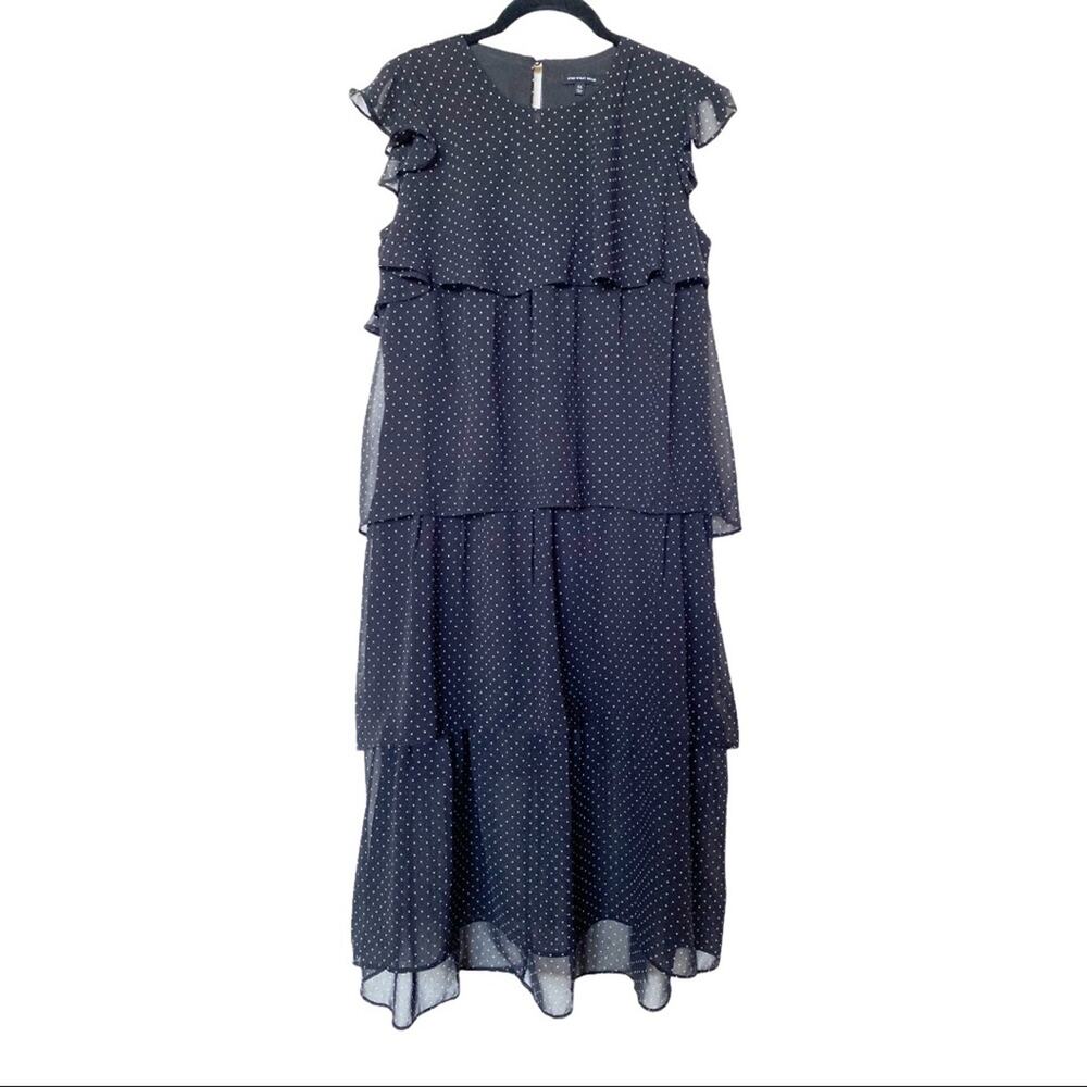 Who What Wear Tiered Ruffle Polka Dot Maxi Dress Size XS